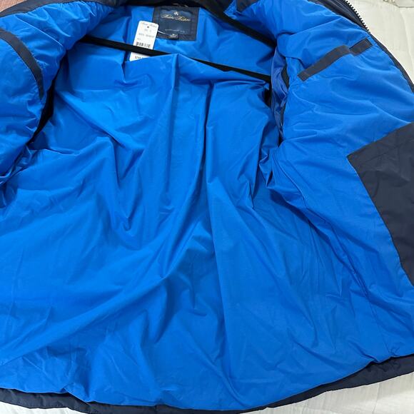 Brooks Brothers Mens Convertible Down Puffer Vest Coat Navy Size Medium NWT $248 - Picture 3 of 8